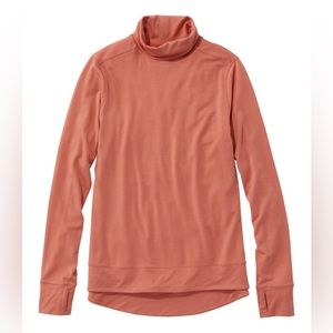 🧡NWOT LL Bean Encompass merino wool blend turtleneck in sunset coral XS